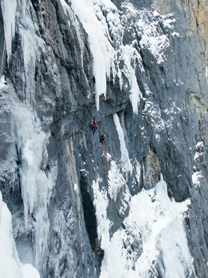 Canada's top mixed climbing routes. Ines Papert and Gery Unterasinger, on Cryophobia M8, W15, The Ghost.