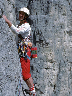 The Land of Rock Climbing Legends. Jon Jones, The Maker 5.10c about 1986.