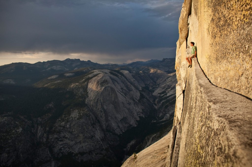 Honnold soloing Half Dome