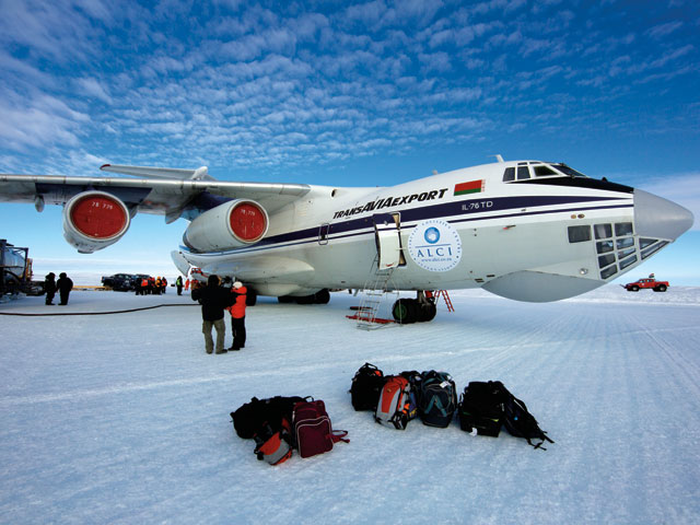 The Ilyushin 76, Russian cold war technology put to good use to transport climbers to the southern continent from Cape Town to Science base Novo in just under 5 hours.