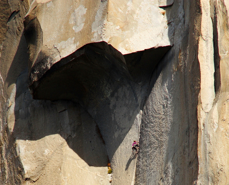New Zealand climber Mayan Smith-Gobat below the Great Roof, with Libby Sauter Photo by Tom Evans