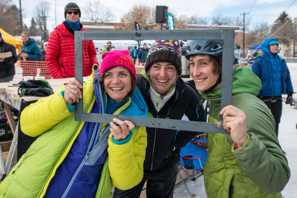  By chance, the top three women posed for this picture hours before the final. From L to R: Stephanie Maureau, Katie Bono, Kendra Strich. Photo Rafal Andonowski