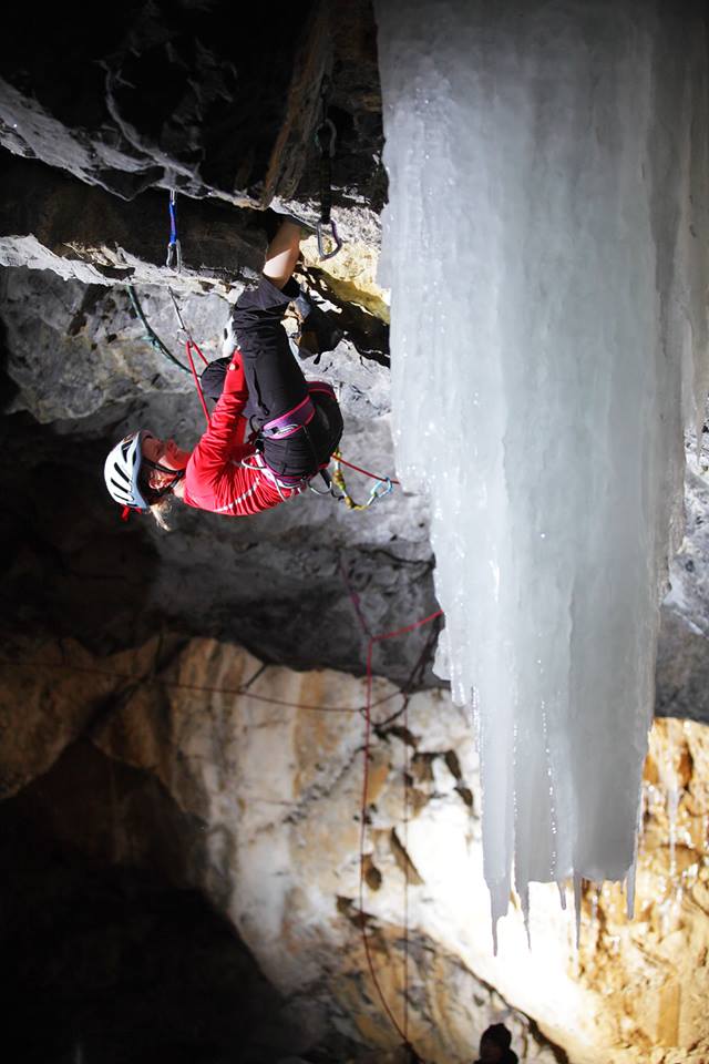 Lucie Hrozova on Baphomet, M14, first female ascent  Photo 