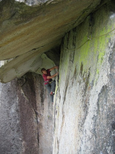 The new Monkey Lust, 5.10d, on Gobsmacking Wall  Photo Colin Moorehead