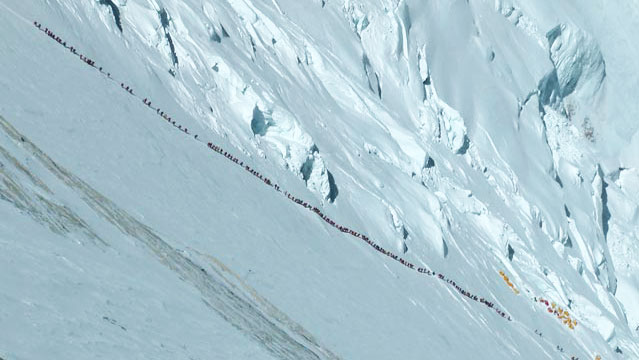 Climbers on Mount Everest  Photo Outside Online