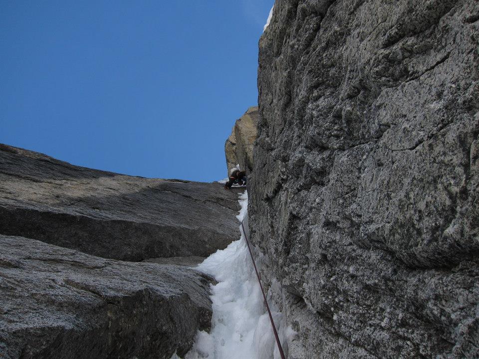 Perfect alpine ice and granite  Photo Will Mayo