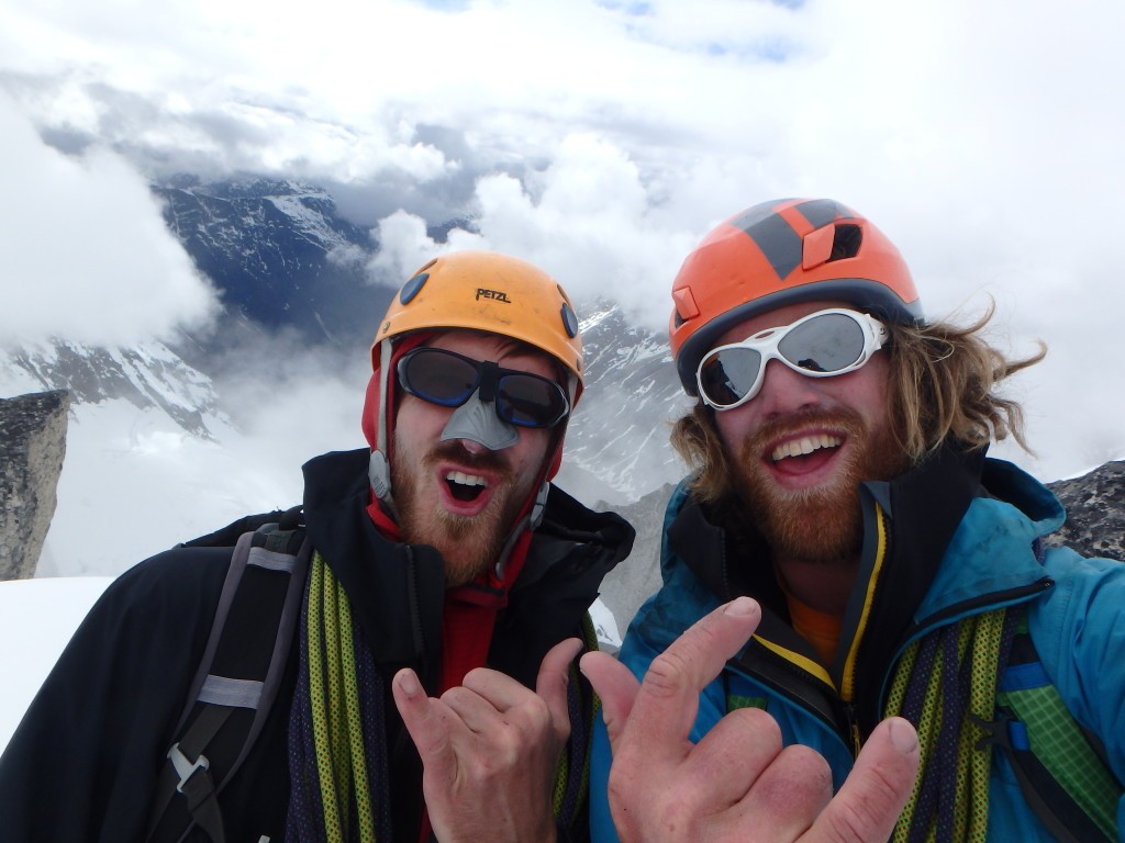 Erik and Max on the summit of Kooshdakhaa Spire Photo Max Fisher