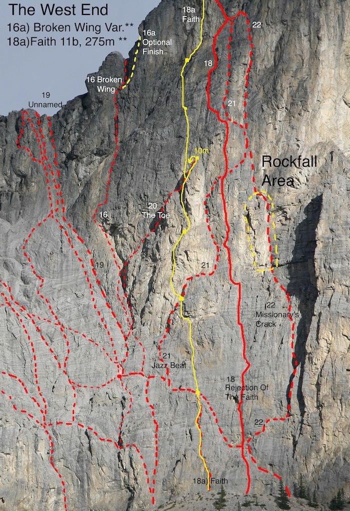 This image shows where the rockfall occurred on Missionary's Crack  Photo Andy Genereux