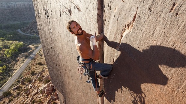 May 2013 Brad Parker is shown climbing Super Crack Photo Jerry Dodrill