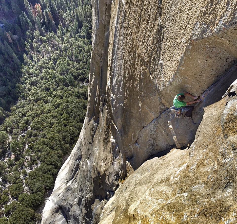 Tommy Caldwell sending on day two  Photo Brett Lowell