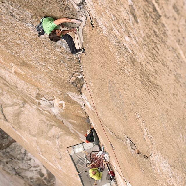 Kevin Jorgeson on day 15, sending pitches 16 and 17  Photo Corey Rich and sourced from Jorgeson's Facebook page