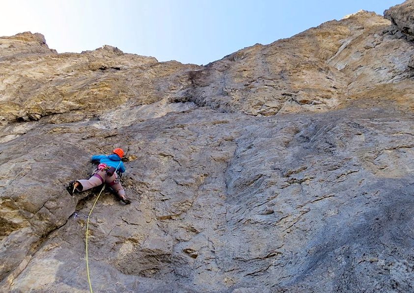 Michelle Kadatz on pitch-two of Out of the Silent Planet 5.11b.  Photo Jon Walsh