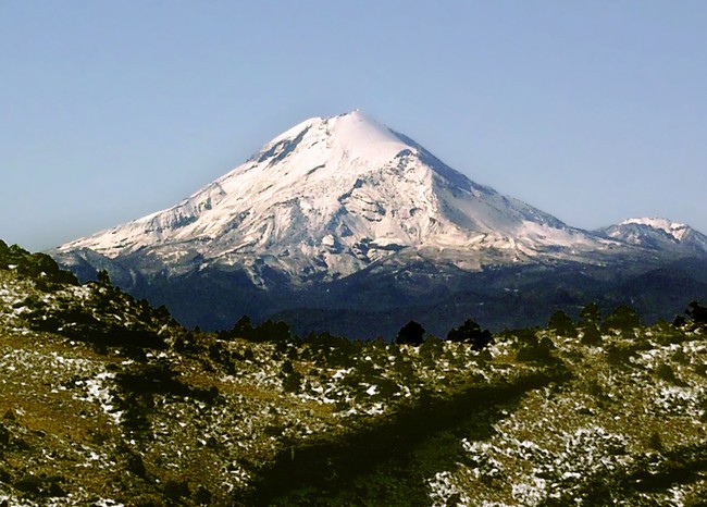 Pico de Orizaba in Mexico where the mummies were found.  Photo Wikipedia
