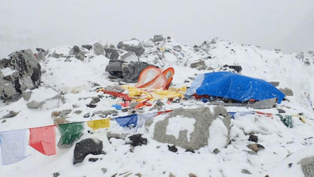 A photo from the damage the avalanche from the Everest earthquake has caused. Photo CBC