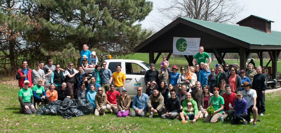 The Ontario Access Coalition's Crag Stewardship Day at Rattlesnake Point.