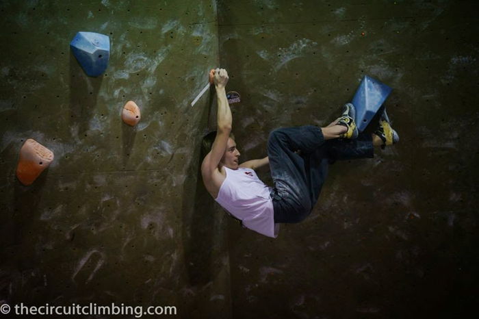 Sam Tiukuvaara.  Photo The Circuit Climbing