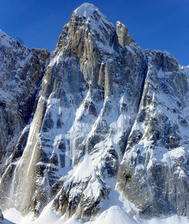The east face of the Mooses Tooth.