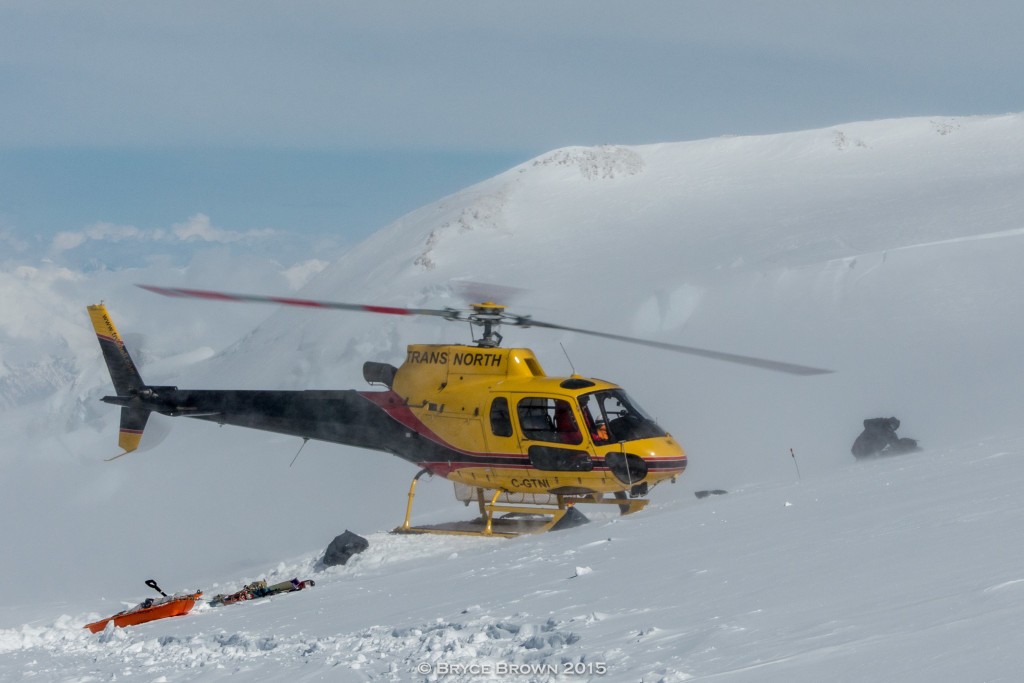 The heli pick-up at 5,300 metres.  Photo Bryce Brown