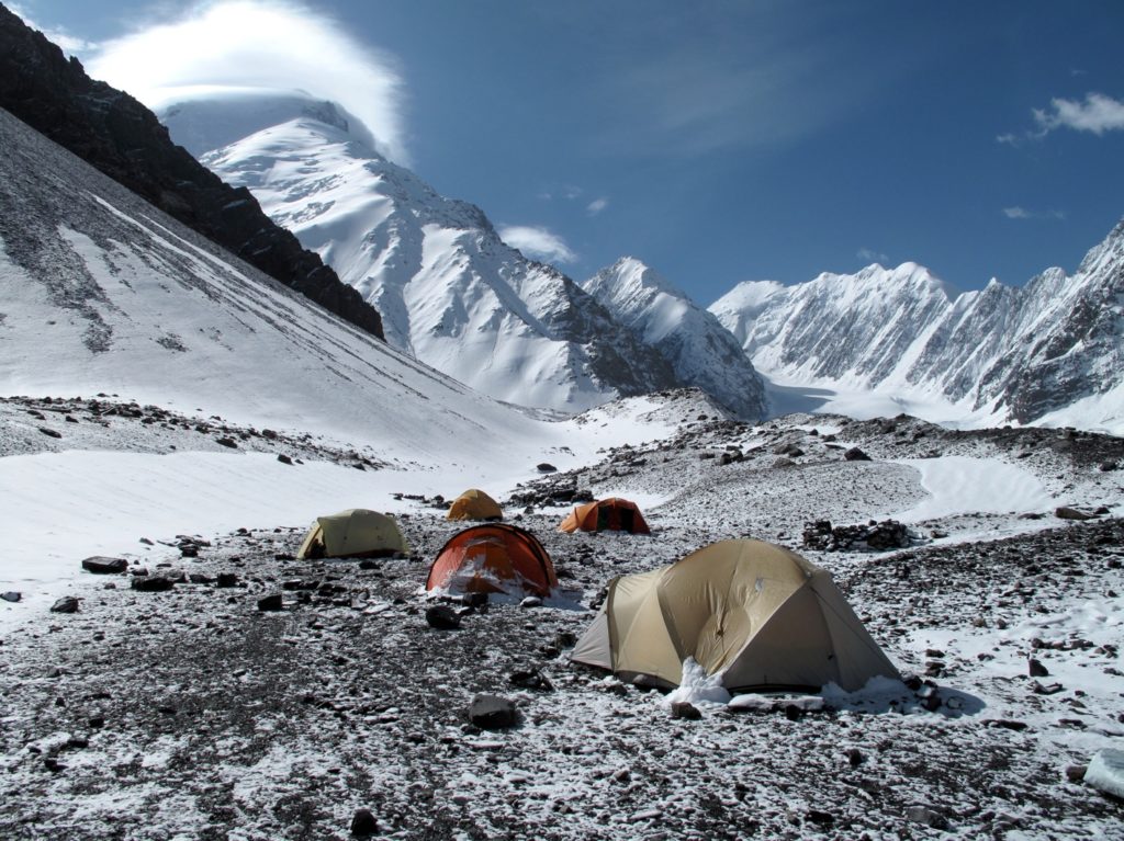 Mount Noshaq seen from the base camp. Photo Louis Meunier in July 2009 