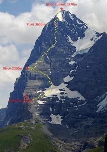 West Flank Route of the Eiger.