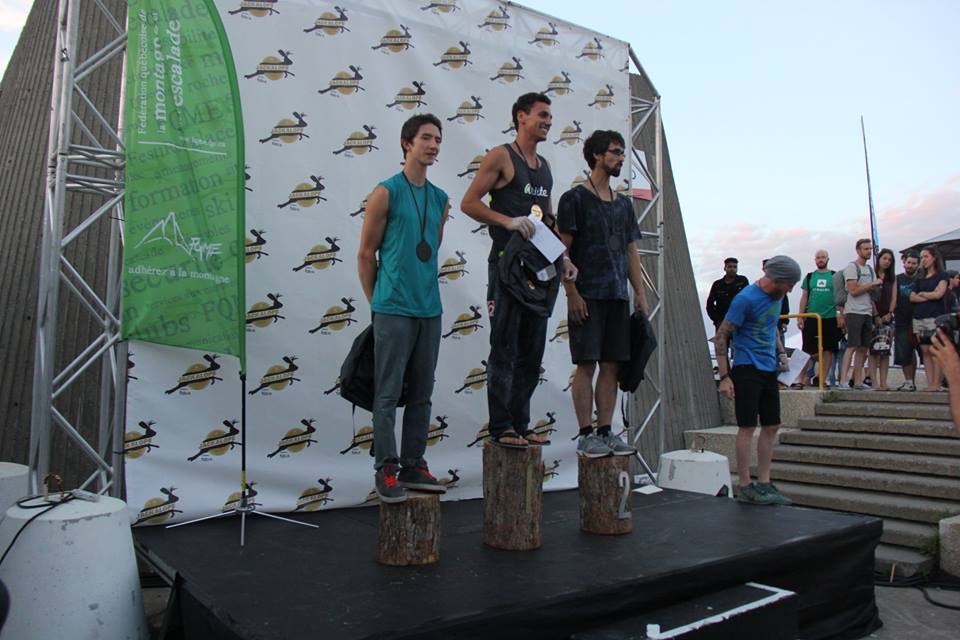 The Jackalope Festival climbing climbing competition men's podium.  Photo FQME