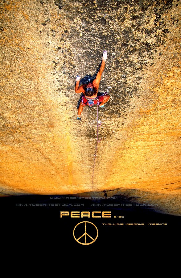 The 'Ron Kauk climbing Peace' poster.