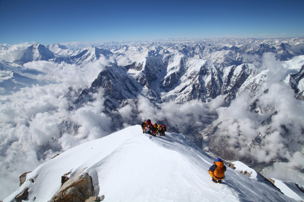 Descending from the summit of Annapurna.  Photo Mingma Sherpa