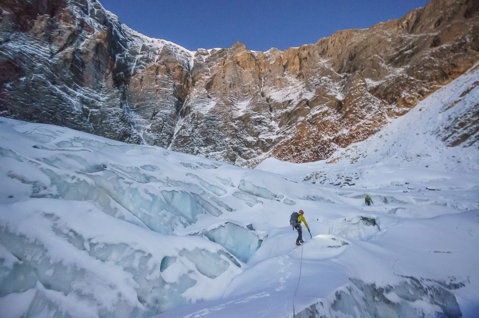 Climb the the glacier below Mount Storm's North Face. Photo Maarten Van Haeren