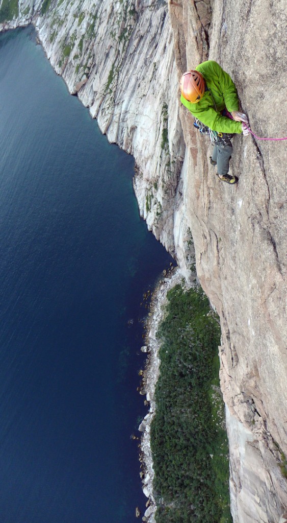 On pitch-seven of Betrayer of Hope 5.12  Photo Bayard Russell 