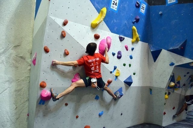 The first University Bouldering Serious comp in B.C. Photo Drew Copeland