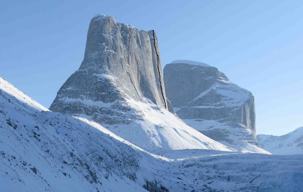 Nuvualik on the Turret on Baffin Island. Source American Alpine Journal