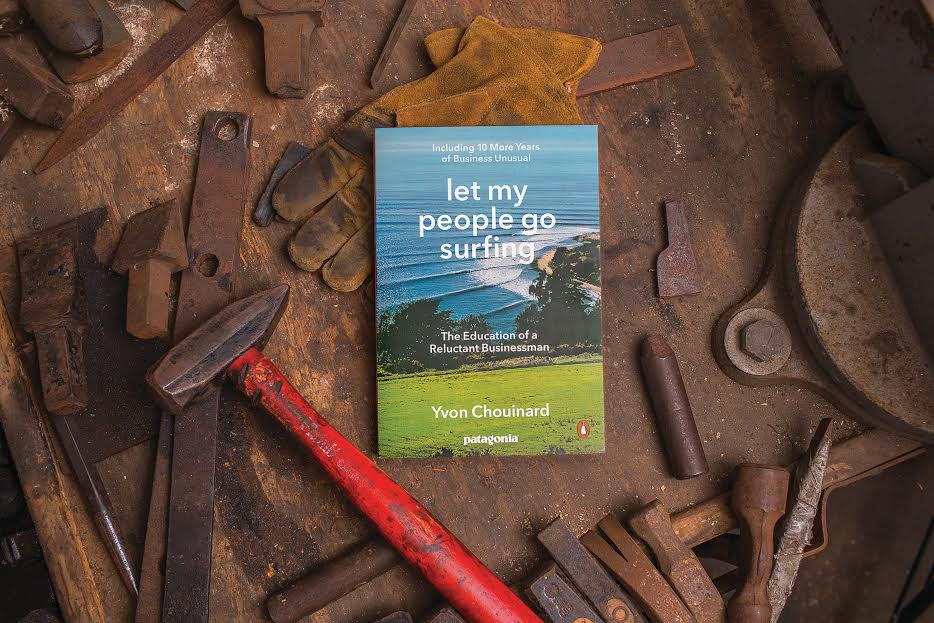 Patagonia book cover: Let My People Go Surfing, 2nd edition, 2016. Cover photo by Steve Bissell
