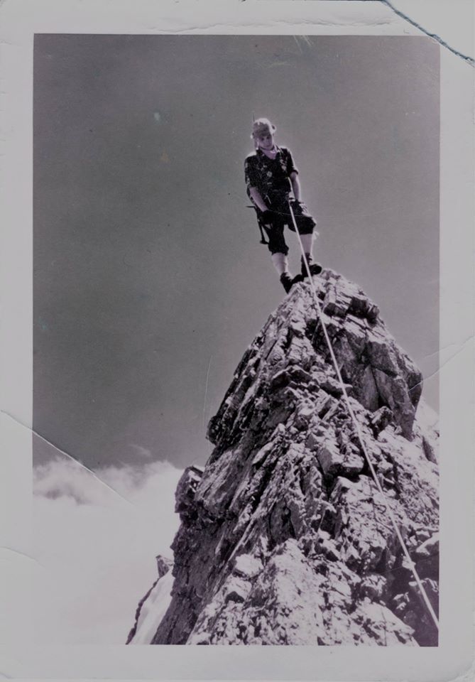 Dick Lofthouse on the second ascent of Mount Brock. Photo Lofthouse Collection