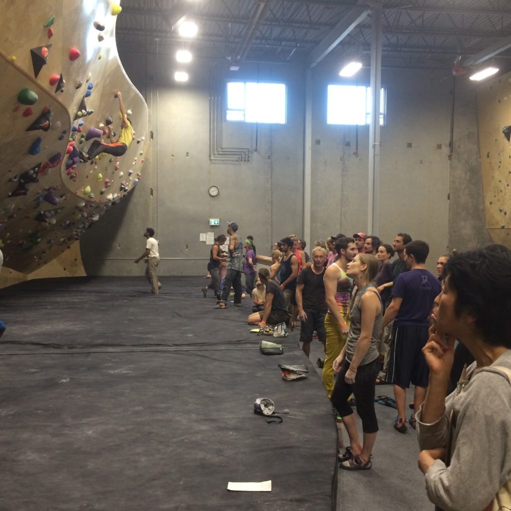 Bouldering wall at Ground Up.