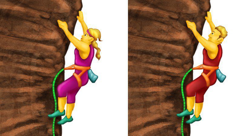 New "climbing person" emojis.