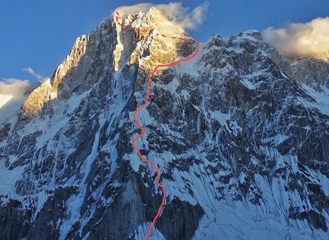 The Line of the New Route on Latok I from the North - Gripped Magazine