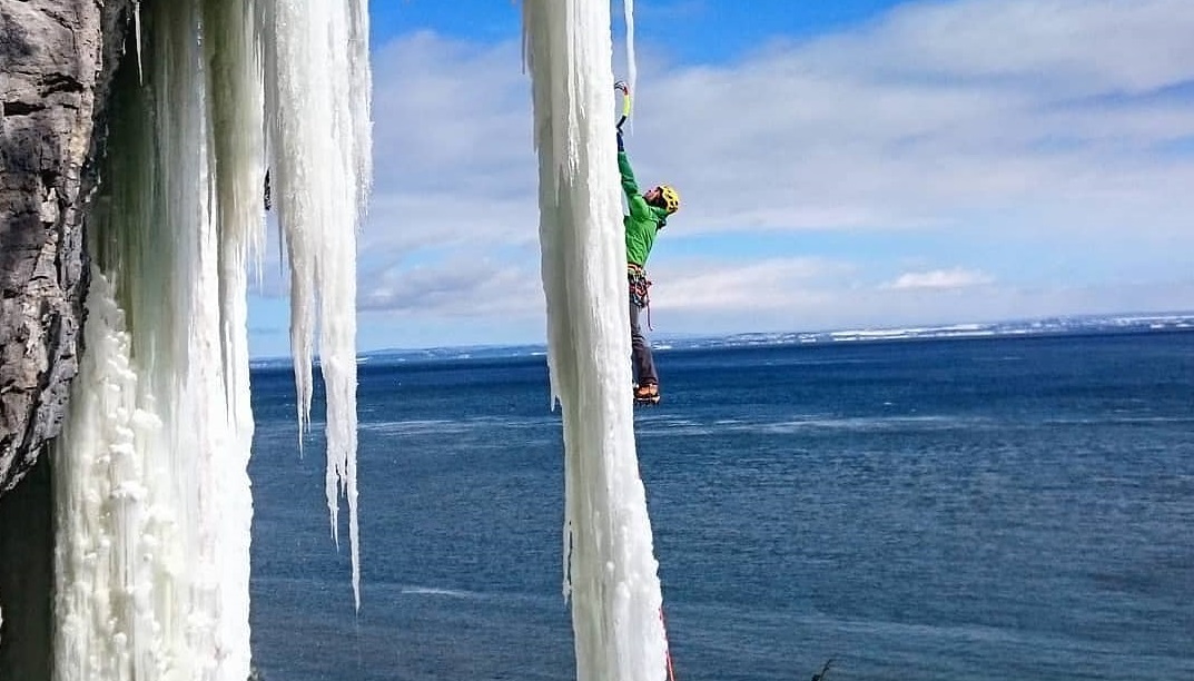 Stas Beskin ice climb solo pillar