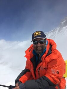 John Sugarman at camp three on Everest in 2022. Photo part of his interview at Uphill Athlete
