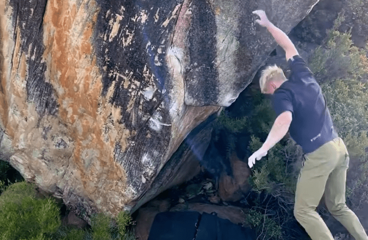Taking Funky Falls While Bouldering