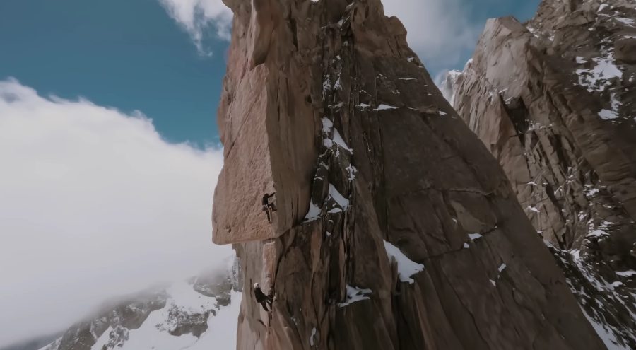 Climbers on a 450-Metre 5.13d in the Alpine